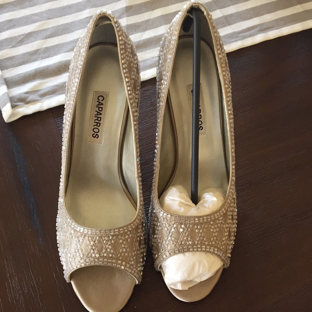 Crystal taupe Caparros high heels